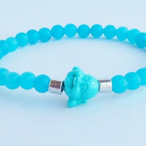 Men bracelet - energy bracelet - beaded bracelets - yoga bracelet - blue bracelet - stretch bracelet - stone bead - blue buddha - boyfriend