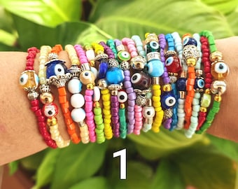 Armband ter bescherming tegen het boze oog, stapelarmband voor vrouwen, gelaagde armband voor haar, perfect cadeau voor meisjes, malo ojo spirituele sieraden, geluksamulet