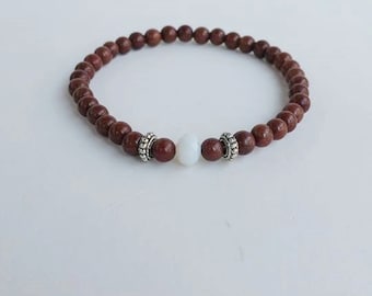 Mens bracelet - bohemian jewelry - beaded bracelets - yoga bracelet - dark brown bracelet - stretch bracelet - gemstone bracelet mens - boho