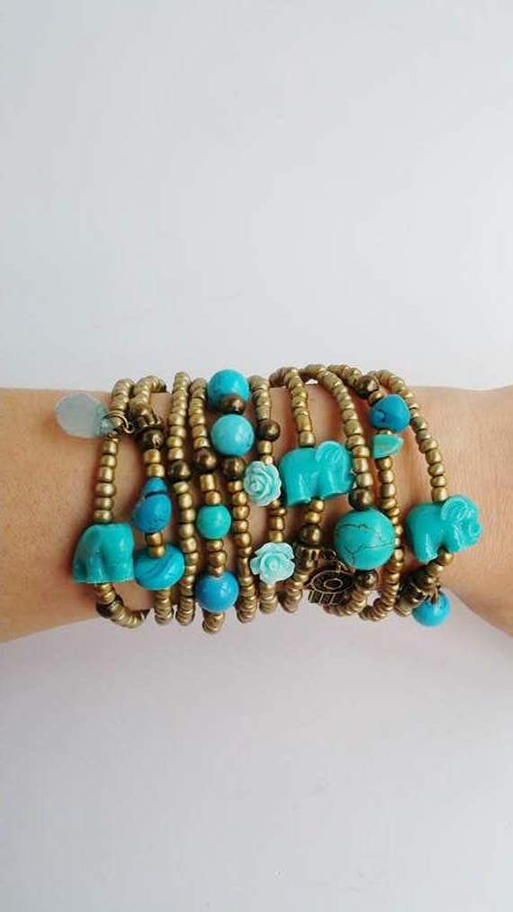 10 Friendship Bracelets Boho Chic Layering Golden Summer | Etsy