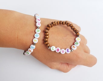 Mama & Mini Mother daughter matching bracelet set stretch beaded Matching Mother Daughter Bracelets Gift for Mom Mommy and Me Matching