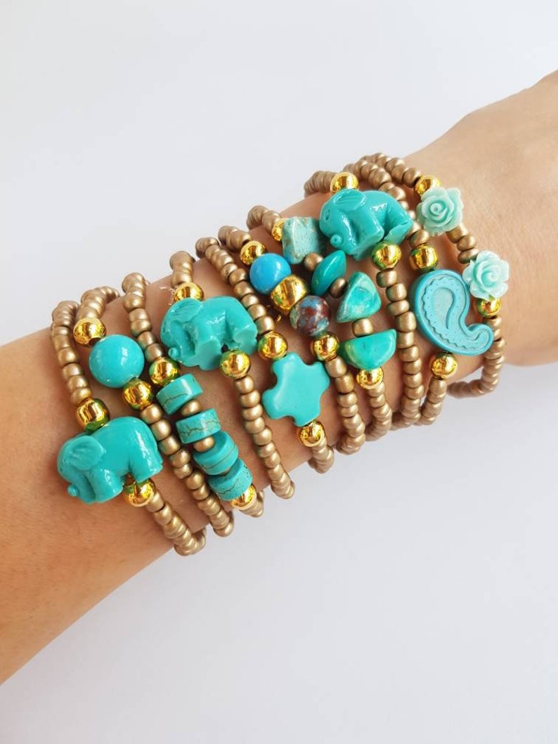 10 Friendship Bracelets Boho Chic Layering Golden Summer - Etsy