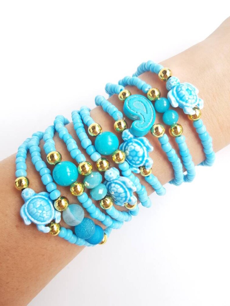 Friendship Bracelet Boho Chic Stretch Bracelets turtle Etsy