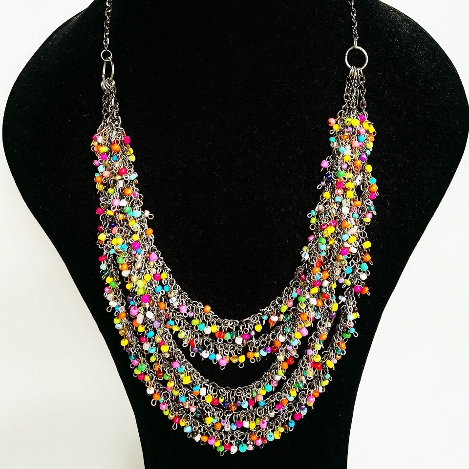 Beaded Necklace bead layering necklace handmade Etsy