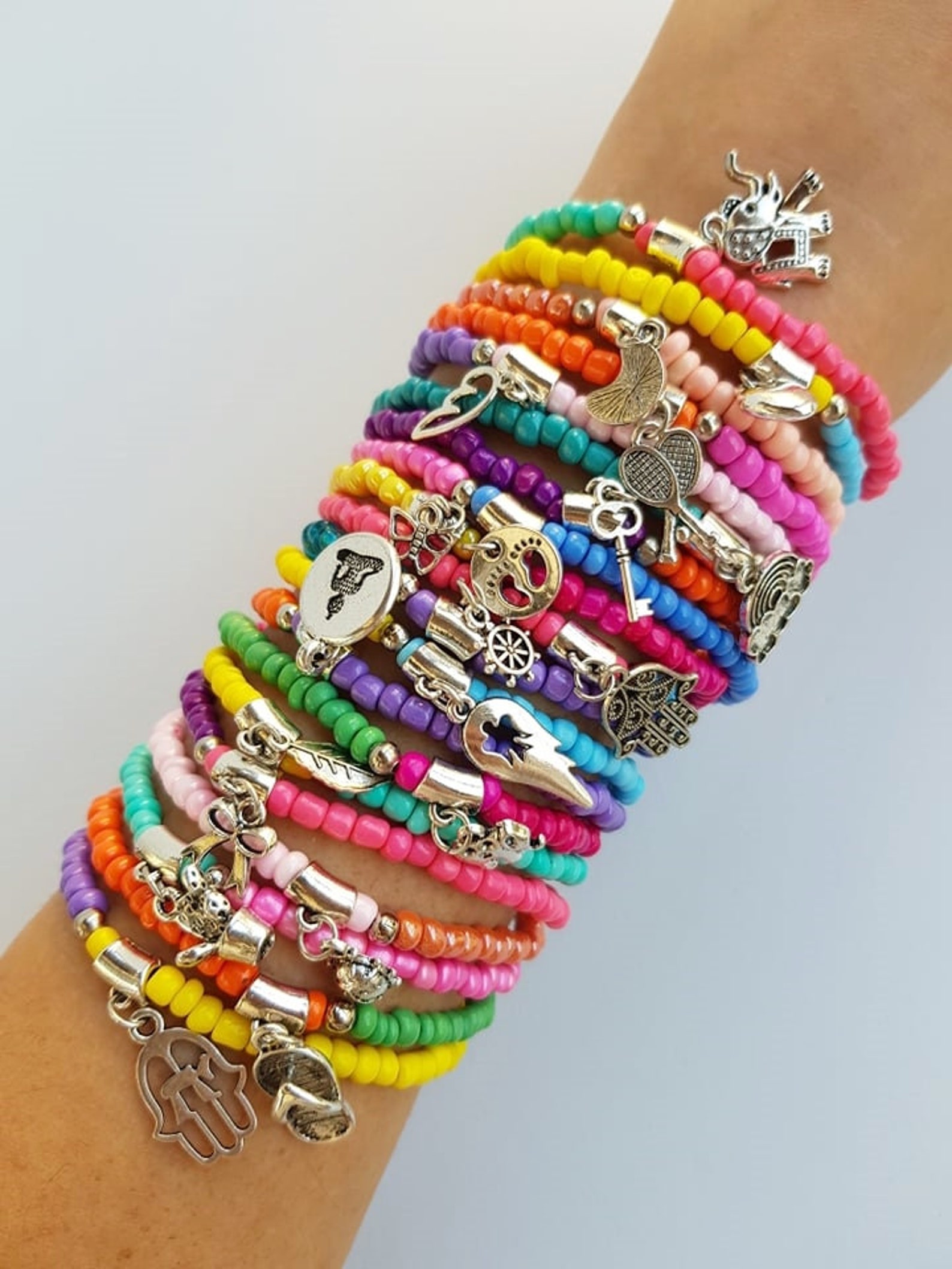 Bulk Bracelets Boho Chic Colourful Summer Bracelet stretch Etsy