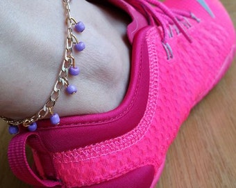 Foot chain - Ankle Jewelry - Ankle Bracelet - Purple Anklet - blue cute anklet - body jewelry