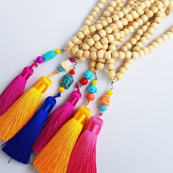 Set of 6 Wholesale Tassel Necklace Wholesale Jewelry Wholesale Mala Tassel Bead Necklace Yoga Party Favours Gift Ideas Bundle Gift Etsy