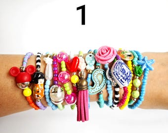 charme armbanden - vriendschapsarmband - Boho armbanden - buddah - stretch armbanden - gelaagdheid sieraden - boho armbanden - unieke sieraden