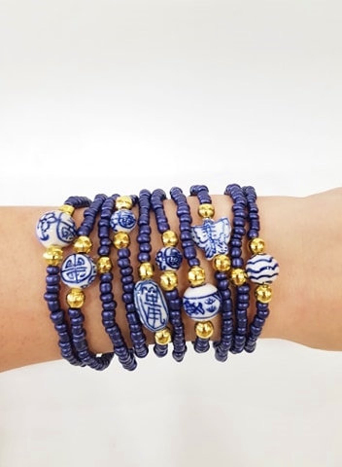Oxford Blue Friendship Bracelets Boho Chic Bracelets beaded Etsy