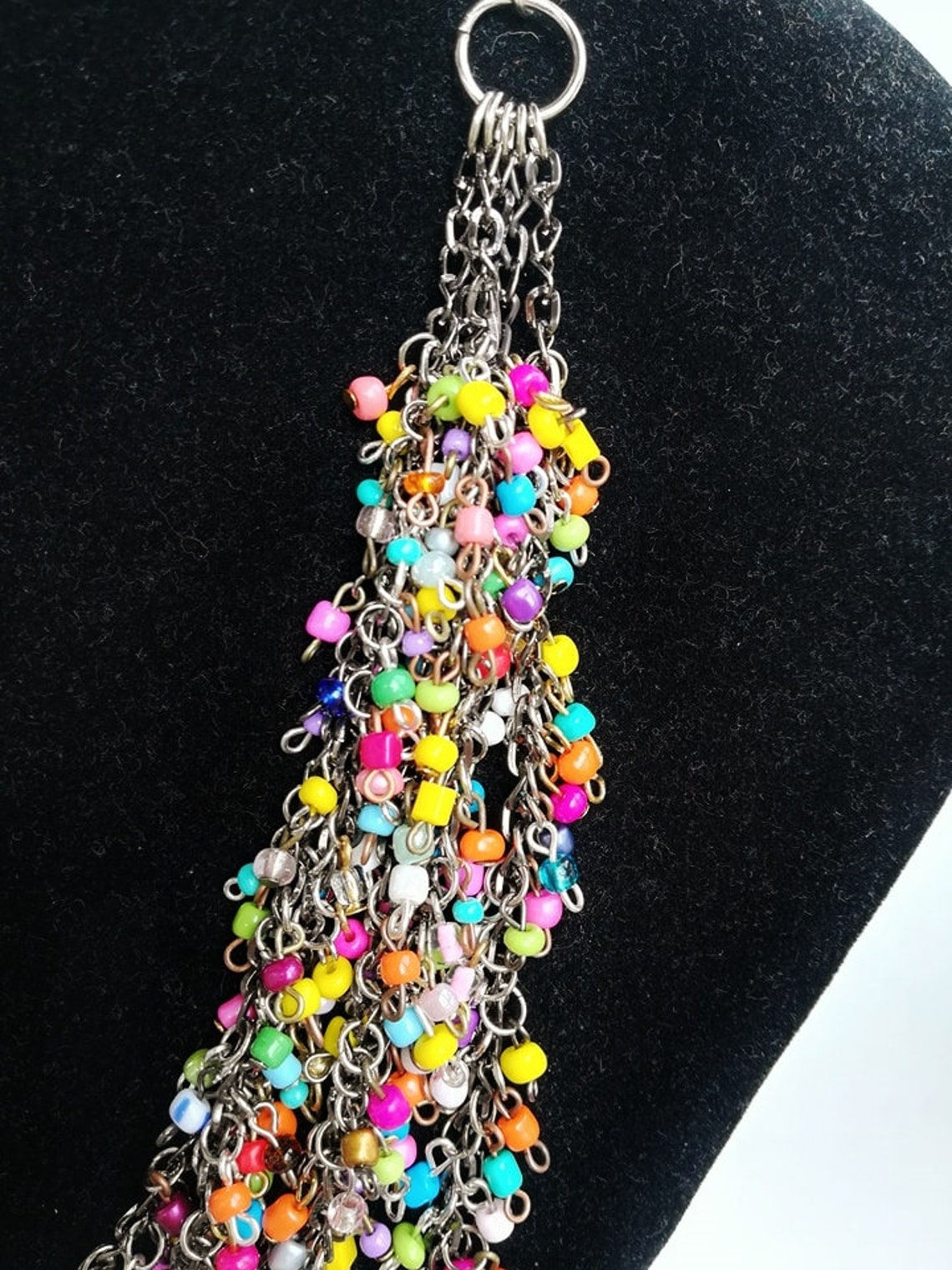 Beaded Necklace Bead Layering Necklace Handmade Etsy