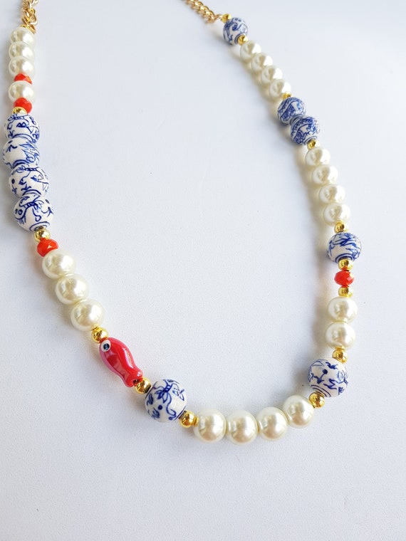 Handmade Jewelry for Woman Statement Necklace Chinoiserie  display picture 1