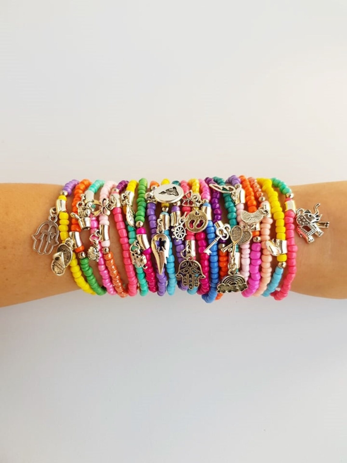 Bulk Bracelets Boho Chic Colourful Summer Bracelet stretch Etsy