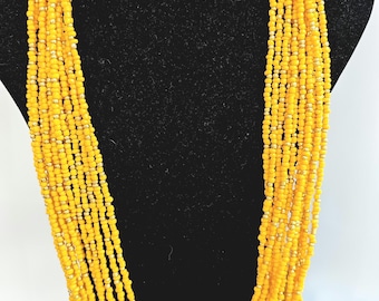 extra långt halsband, gult halsband, maxismycken, fint halsband, boho halsband, flerlagershalsband - grovt halsband, vardagssmycken