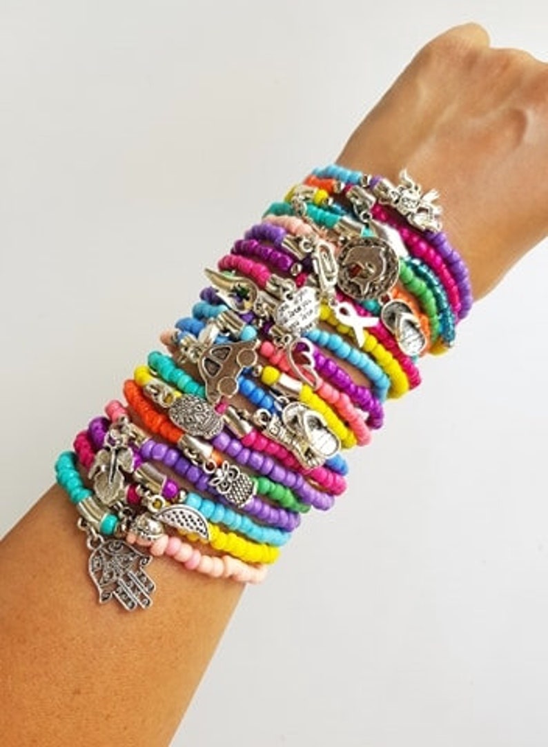 Layering Bracelet Set Rainbow Jewelry Festival Bracelets Etsy