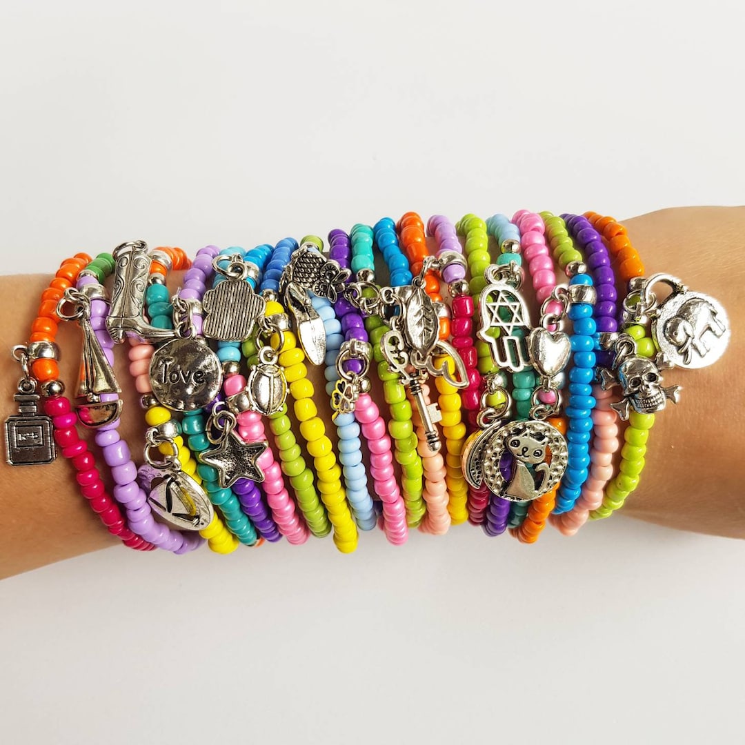 Bulk Bracelets Boho Chic Colourful Summer Bracelet Stretch Etsy UK