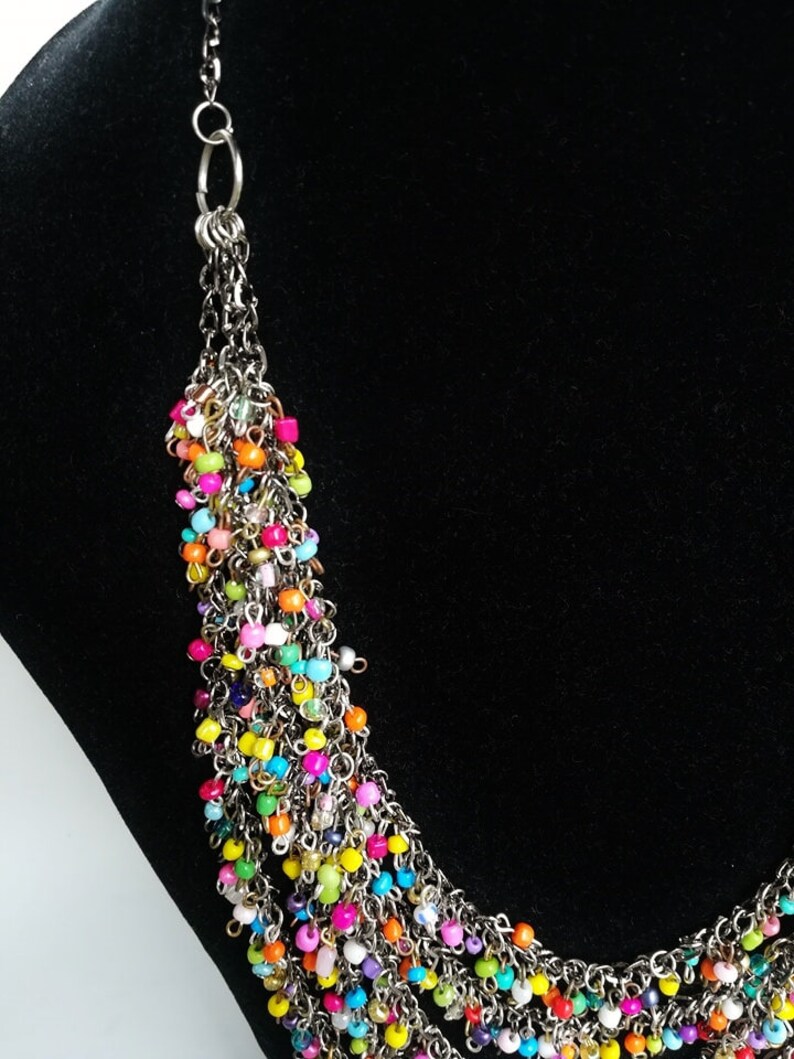 Beaded Necklace Bead Layering Necklace Handmade Etsy