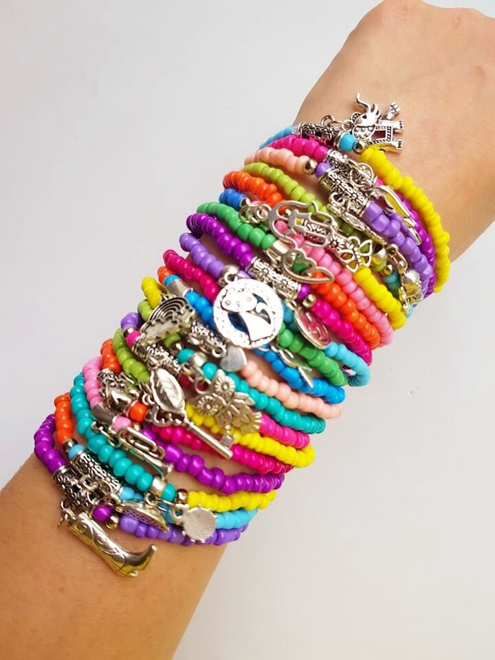 Bulk Bracelets Set Frienship Gift Beaded Bracelet Stretch Etsy UK