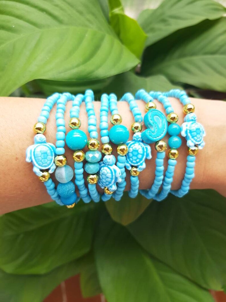 Friendship Bracelet Boho Chic Stretch Bracelets turtle Etsy