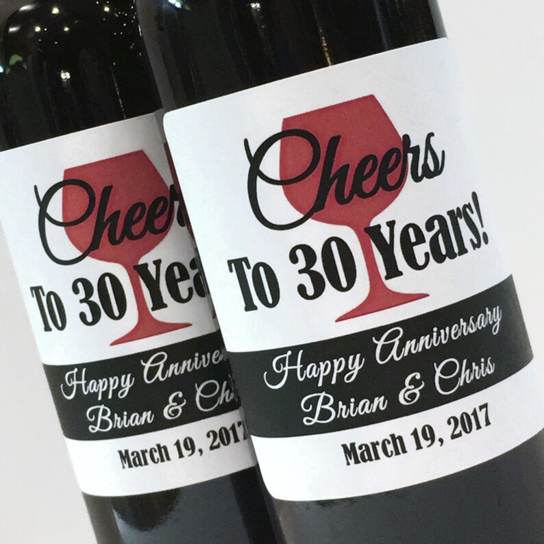 HAPPY ANNIVERSARY Cheers Mini Wine Bottle Labels for Wine Etsy