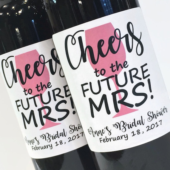 1425 Personalized Favors Bridal Shower Favors Bachelorette Favors Bridal Shower Favors Cheers to the Future Mrs Cheers Wedding Favors