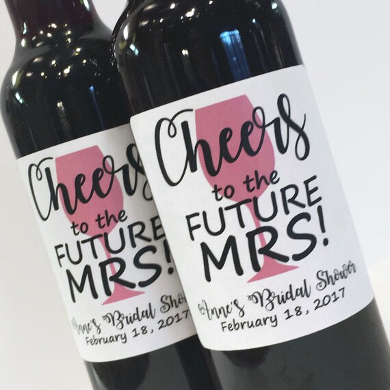 1425 Personalized Favors Bridal Shower Favors Bachelorette Favors Bridal Shower Favors Cheers to the Future Mrs Cheers Wedding Favors