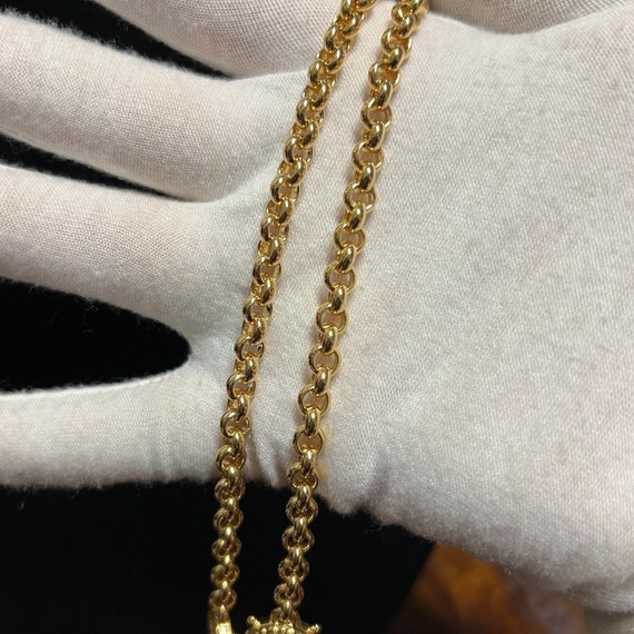 Vintage Nina Ricci Gold Plated Necklace Chain Hel… - image 8