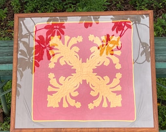 Hawaiian Quilt Framed Koa Wood