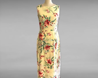 Vintage 1990’s Muumuu Hibiscus Print Dress Maxi Hawaiian Sleeveless