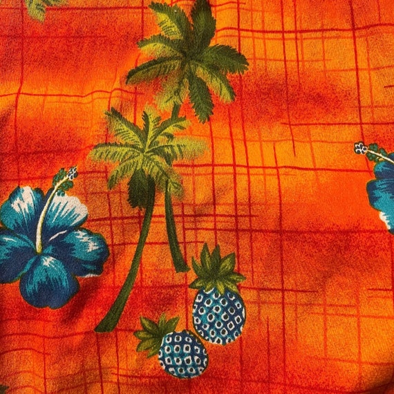 Vintage Hawaiian Muumuu Maxi Dress Barkcloth Cott… - image 3