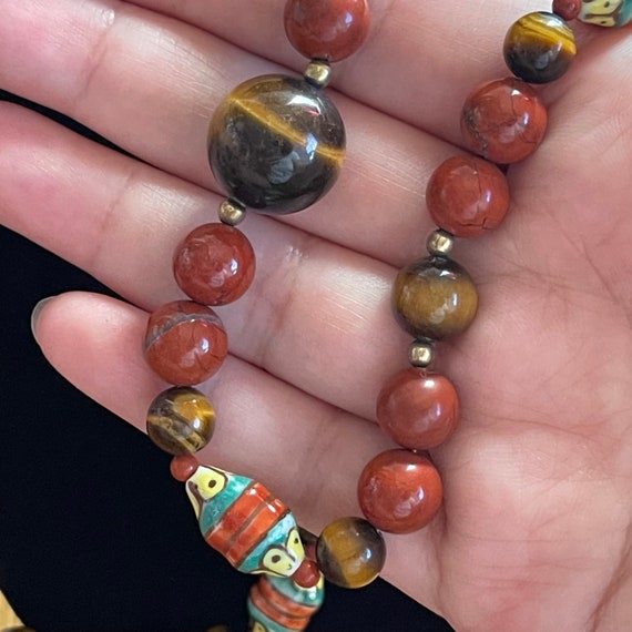 Tiger’s Eye and Red Jasper Single Strand Necklace… - image 9