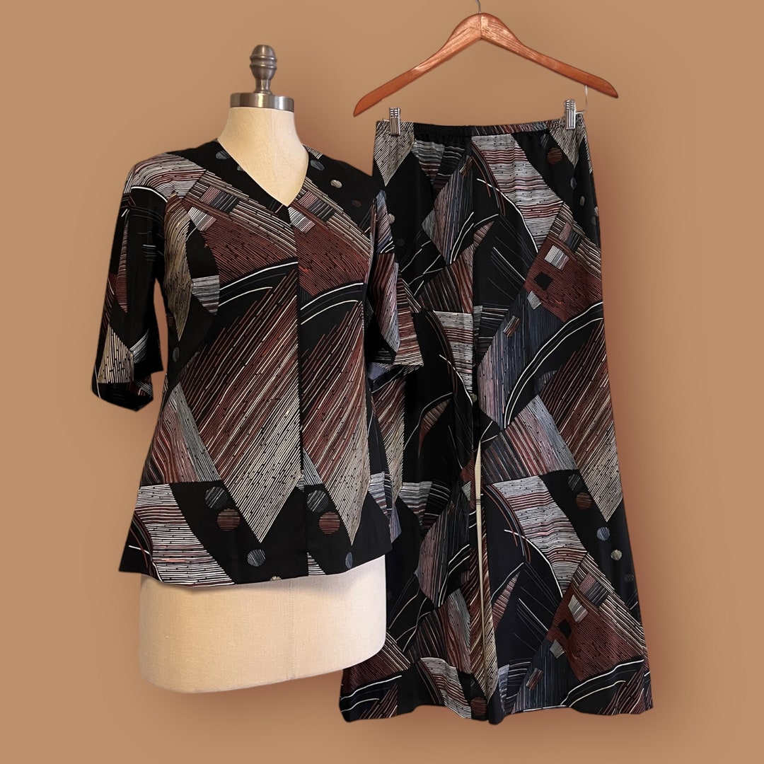 Herbert Hee Honolulu 1970s Hawaii Vintage Suit Palazzo Pant Etsy