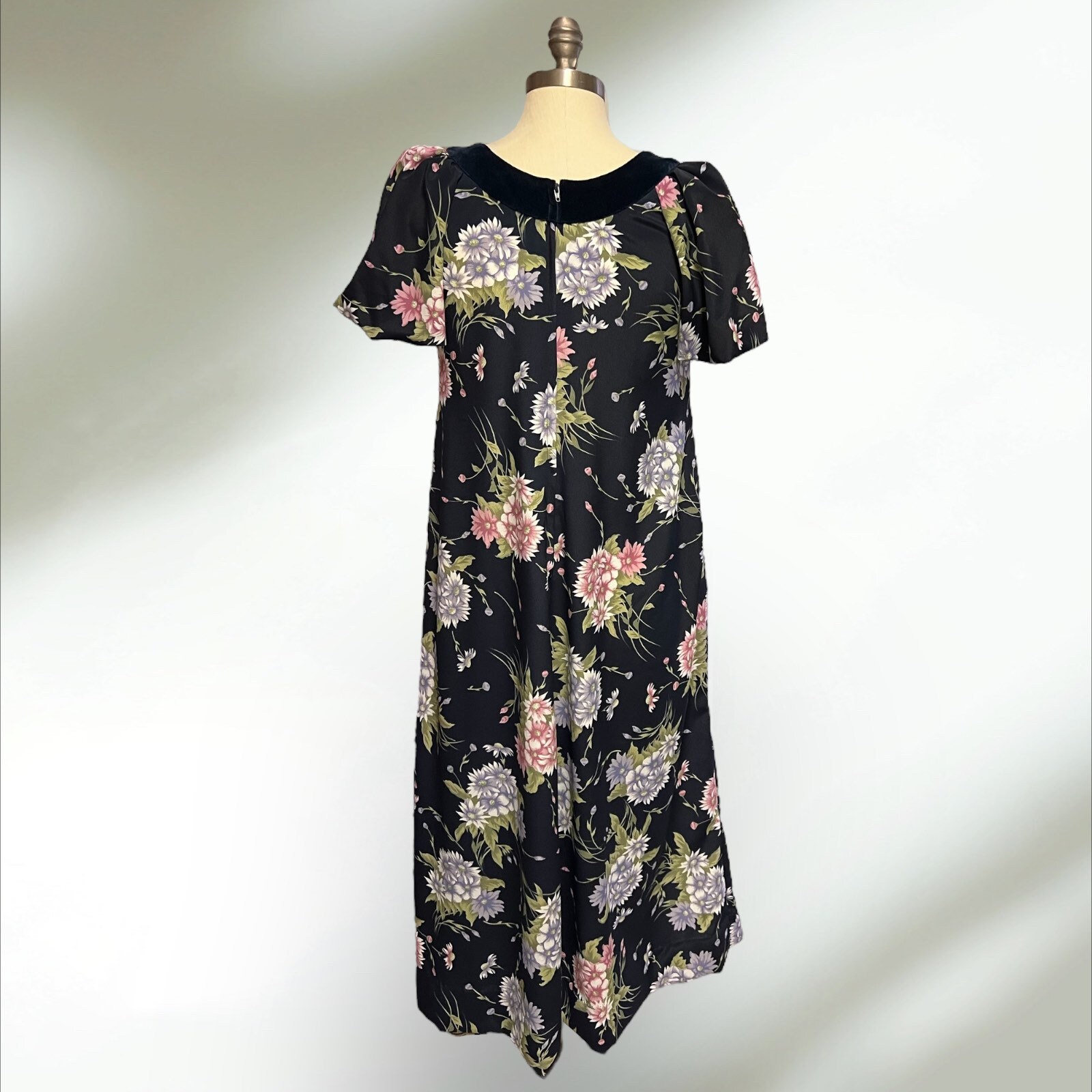 Vintage Hawaiian Muumuu Dress Floral Loungewear Hula Tiki Petite Size 4 ...
