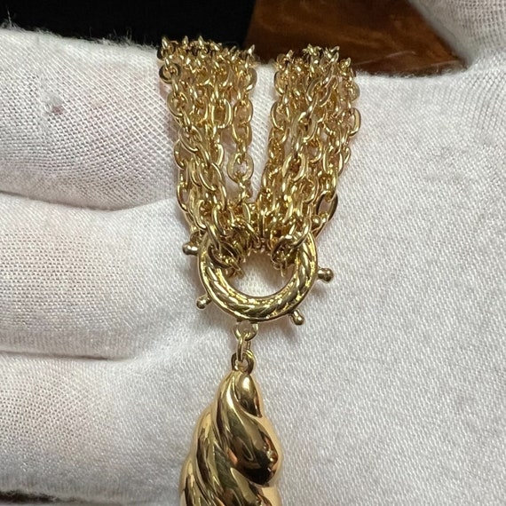 Vintage Nina Ricci Gold Plated Necklace Chain Hel… - image 6