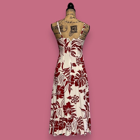 Hawaiian Muumuu Dress Hibiscus Monstera Size Smal… - image 8