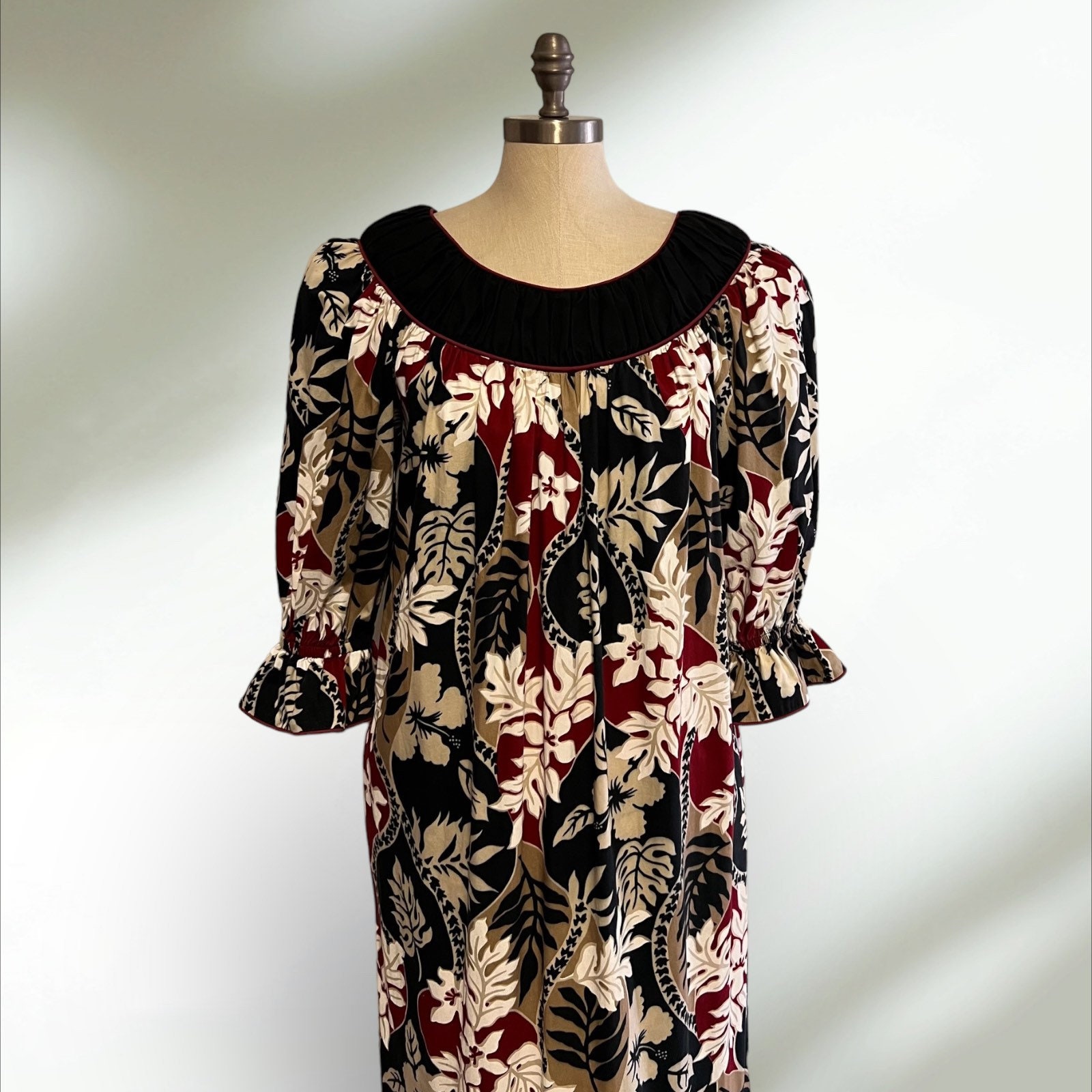Monstera Blue Smock Hawaiian Dress main image 1