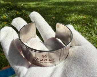 Vintage Gucci Cuff Bracelet 925 Sterling Made in Italy Authentic