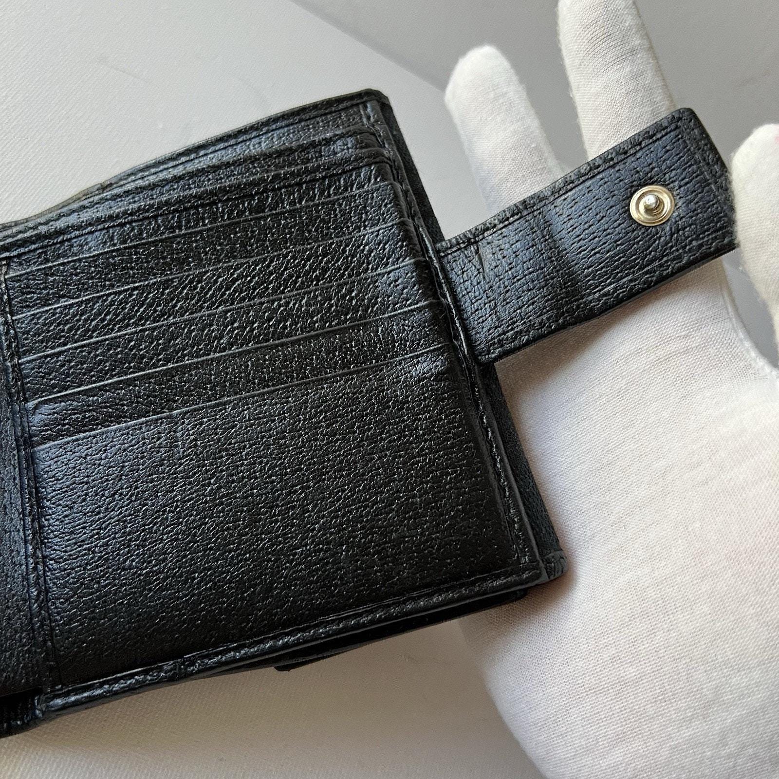 GUCCI プリンシー GGロゴ キャンバス 二つ折り財布 ブラック 本物