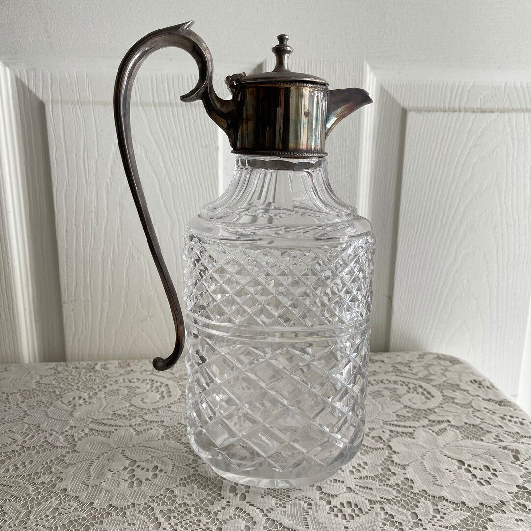 1930's Plated & Glass Claret/Mulled Wine Jug Warmer