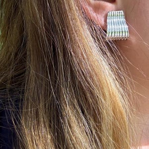 Vintage Nina Ricci Clip On Earrings Rhodium Plated Signed Designer