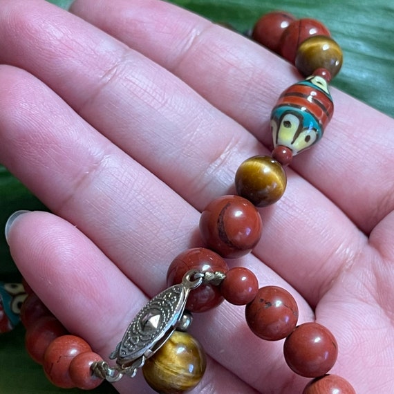 Tiger’s Eye and Red Jasper Single Strand Necklace… - image 8