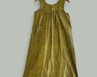 Vintage 80s Womens Babydoll Dress Holly Leaf Christmas Cottagecore Boho Small