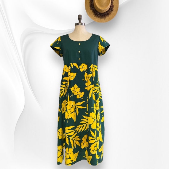 Hibiscus Black Muumuu Dress