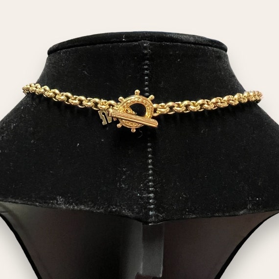 Vintage Nina Ricci Gold Plated Necklace Chain Hel… - image 5