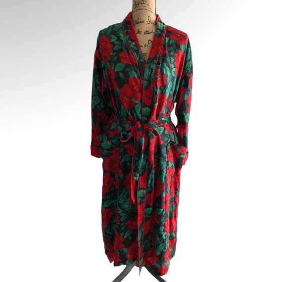 Victorias Secret Bath Robe Floral Terry Wrap Gold