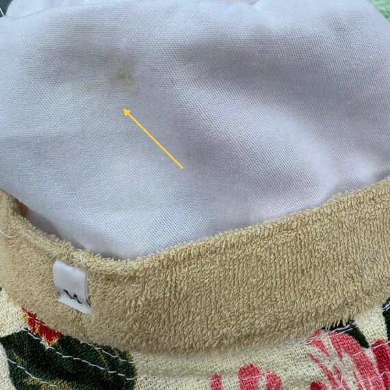 Hawaiian Barkcloth Cotton Hat Summer Hibiscus Size Medium  display picture 1