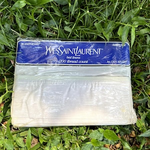 Yves Saint Laurent One Twin Flat Sheet YSL Vintage New Old Stock 1987