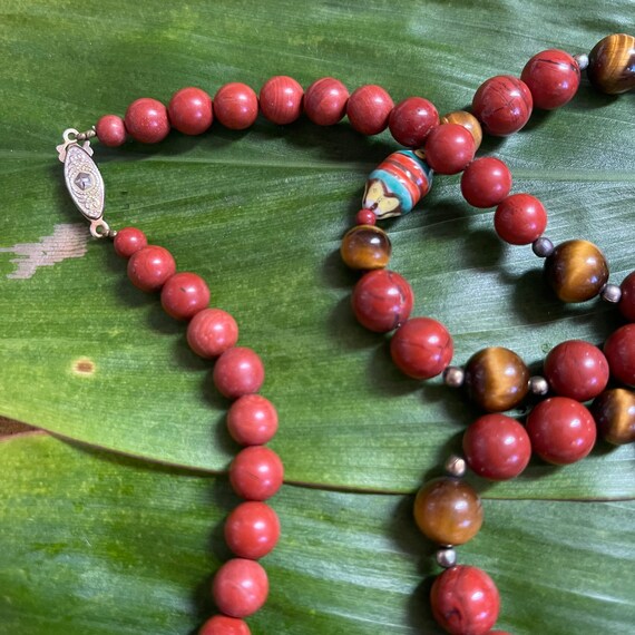 Tiger’s Eye and Red Jasper Single Strand Necklace… - image 6