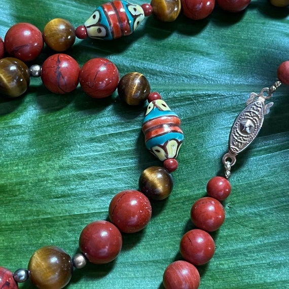Tiger’s Eye and Red Jasper Single Strand Necklace… - image 5