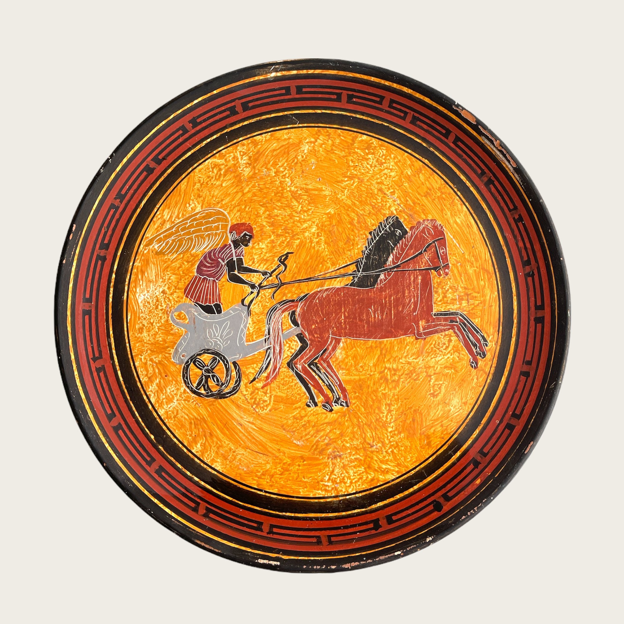 Ancient Greek Winged God Chariot Horse Riding Racing Greek Mythology