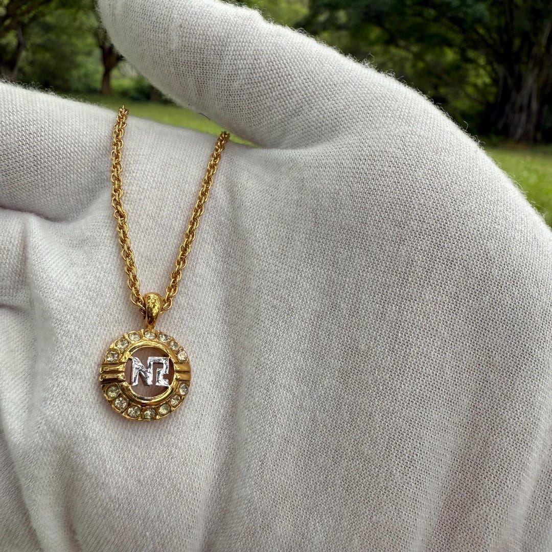 Vintage Nina Ricci Necklace Swarovski Crystals 22kt Gold Plated